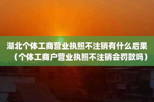 湖北个体工商营业执照不注销有什么后果（个体工商户营业执照不注销会罚款吗）