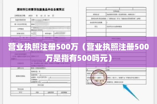 营业执照注册500万（营业执照注册500万是指有500吗元）