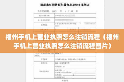 福州手机上营业执照怎么注销流程（福州手机上营业执照怎么注销流程图片）