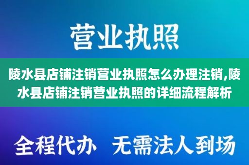 陵水县店铺注销营业执照怎么办理注销,陵水县店铺注销营业执照的详细流程解析