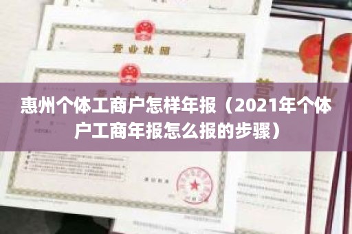 惠州个体工商户怎样年报（2021年个体户工商年报怎么报的步骤）