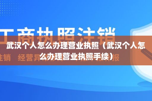 武汉个人怎么办理营业执照（武汉个人怎么办理营业执照手续）