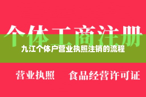 九江个体户营业执照注销的流程