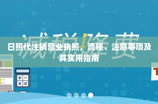 日照代注销营业执照，流程、注意事项及其实用指南