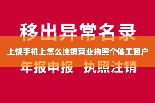 上饶手机上怎么注销营业执照个体工商户