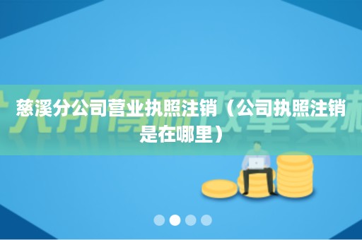 慈溪分公司营业执照注销（公司执照注销是在哪里）