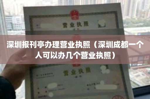 深圳报刊亭办理营业执照（深圳成都一个人可以办几个营业执照）