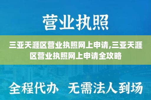 三亚天涯区营业执照网上申请,三亚天涯区营业执照网上申请全攻略