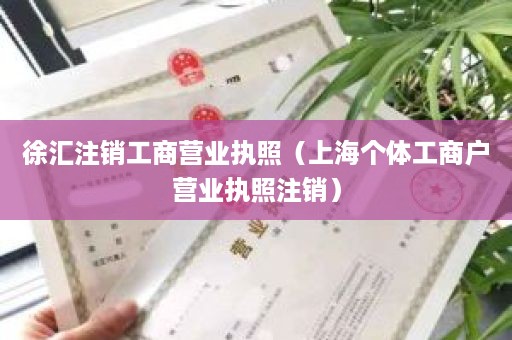 徐汇注销工商营业执照（上海个体工商户营业执照注销）