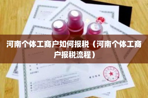 河南个体工商户如何报税（河南个体工商户报税流程）