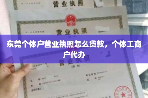 东莞个体户营业执照怎么贷款，个体工商户代办