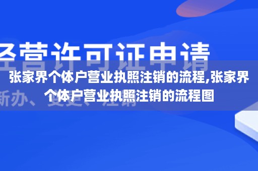 张家界个体户营业执照注销的流程,张家界个体户营业执照注销的流程图