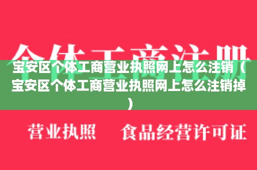 宝安区个体工商营业执照网上怎么注销（宝安区个体工商营业执照网上怎么注销掉）