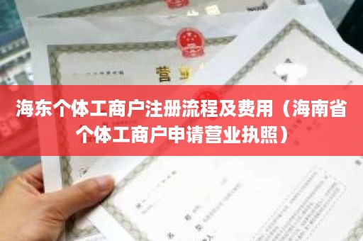 海东个体工商户注册流程及费用（海南省个体工商户申请营业执照）