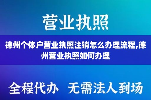 德州个体户营业执照注销怎么办理流程,德州营业执照如何办理