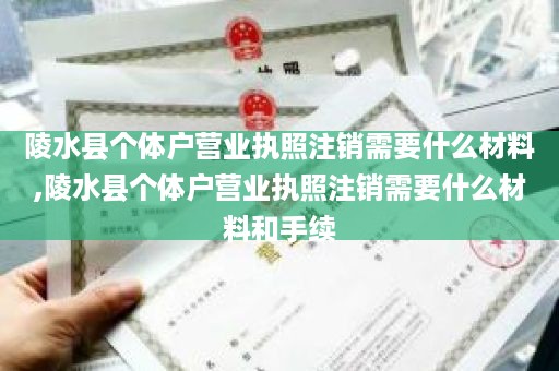 陵水县个体户营业执照注销需要什么材料,陵水县个体户营业执照注销需要什么材料和手续