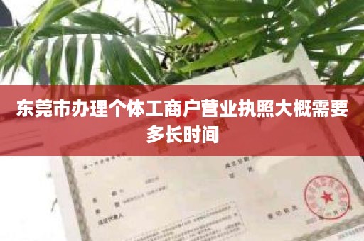 东莞市办理个体工商户营业执照大概需要多长时间