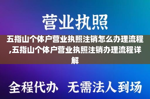 五指山个体户营业执照注销怎么办理流程,五指山个体户营业执照注销办理流程详解