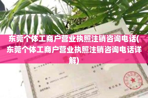 东莞个体工商户营业执照注销咨询电话(东莞个体工商户营业执照注销咨询电话详解)