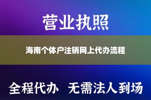 海南个体户注销网上代办流程