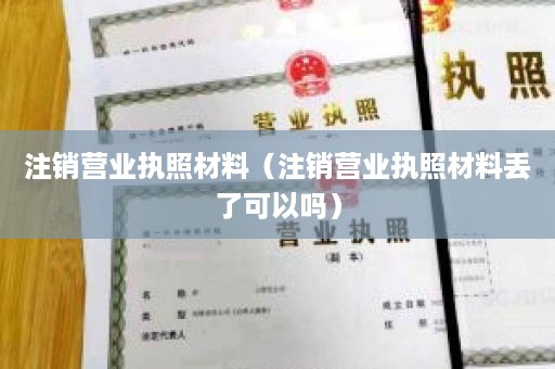 注销营业执照材料（注销营业执照材料丢了可以吗）