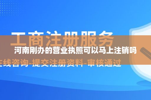 河南刚办的营业执照可以马上注销吗