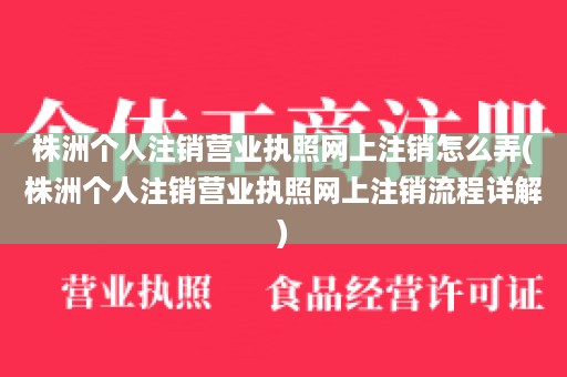 株洲个人注销营业执照网上注销怎么弄(株洲个人注销营业执照网上注销流程详解)