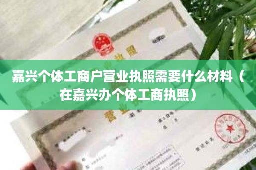 嘉兴个体工商户营业执照需要什么材料（在嘉兴办个体工商执照）