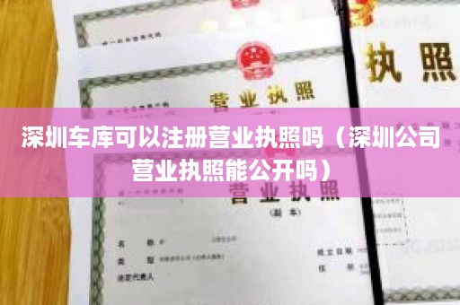 深圳车库可以注册营业执照吗（深圳公司营业执照能公开吗）