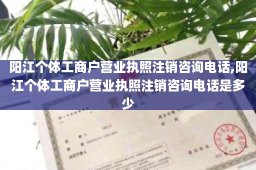 阳江个体工商户营业执照注销咨询电话,阳江个体工商户营业执照注销咨询电话是多少