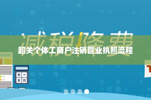 韶关个体工商户注销营业执照流程