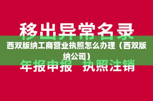 西双版纳工商营业执照怎么办理（西双版纳公司）