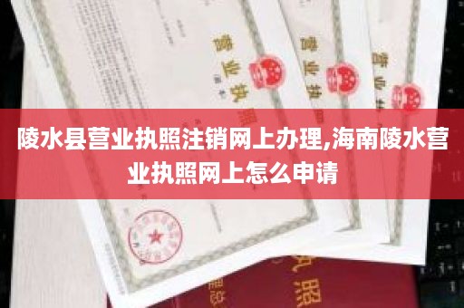 陵水县营业执照注销网上办理,海南陵水营业执照网上怎么申请