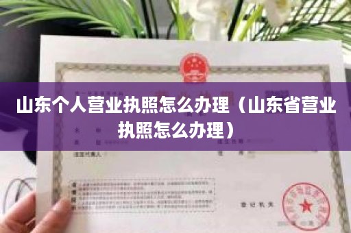 山东个人营业执照怎么办理（山东省营业执照怎么办理）