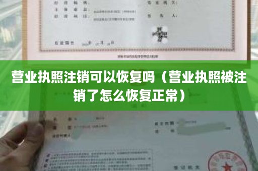 营业执照注销可以恢复吗（营业执照被注销了怎么恢复正常）