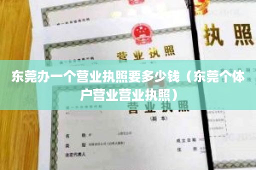 东莞办一个营业执照要多少钱（东莞个体户营业营业执照）