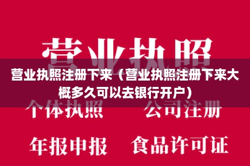 营业执照注册下来（营业执照注册下来大概多久可以去银行开户）