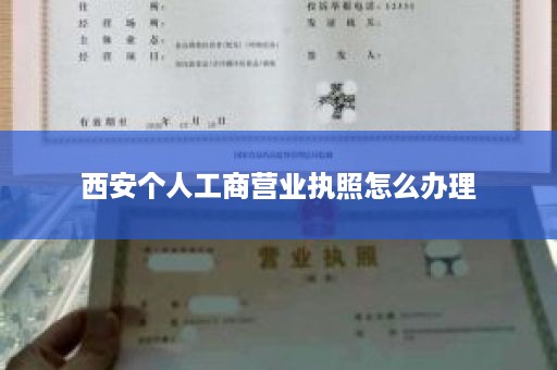 西安个人工商营业执照怎么办理