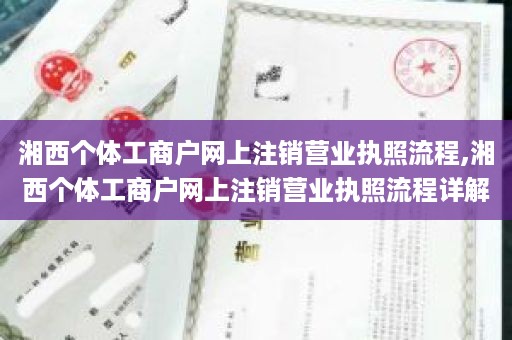 湘西个体工商户网上注销营业执照流程,湘西个体工商户网上注销营业执照流程详解