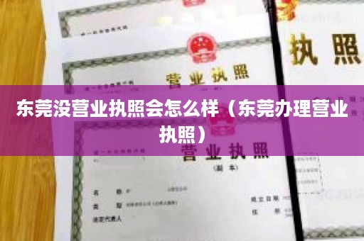 东莞没营业执照会怎么样（东莞办理营业执照）