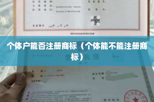 个体户能否注册商标（个体能不能注册商标）