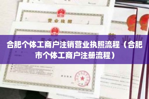 合肥个体工商户注销营业执照流程（合肥市个体工商户注册流程）