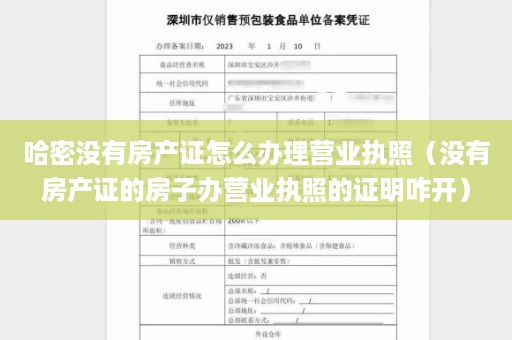 哈密没有房产证怎么办理营业执照（没有房产证的房子办营业执照的证明咋开）