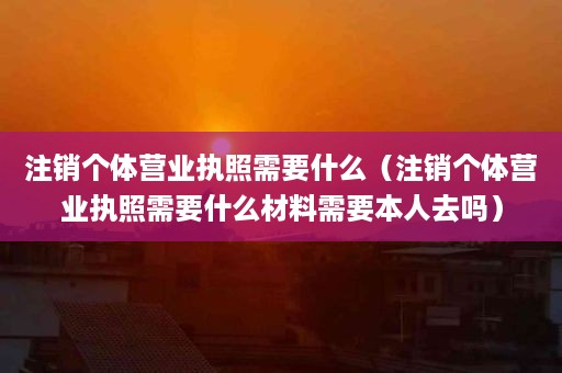 注销个体营业执照需要什么（注销个体营业执照需要什么材料需要本人去吗）