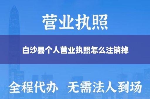 白沙县个人营业执照怎么注销掉