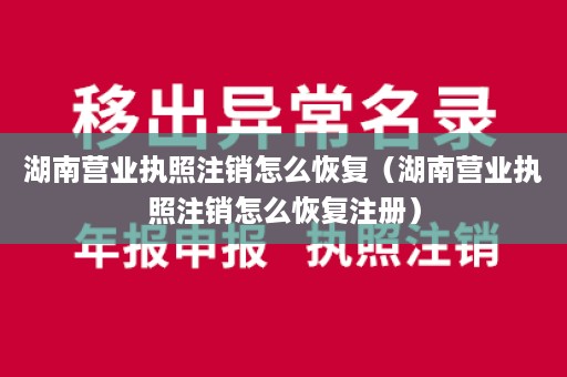 湖南营业执照注销怎么恢复（湖南营业执照注销怎么恢复注册）