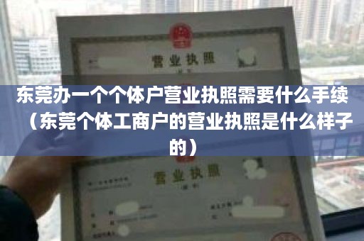 东莞办一个个体户营业执照需要什么手续（东莞个体工商户的营业执照是什么样子的）