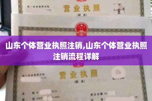 山东个体营业执照注销,山东个体营业执照注销流程详解