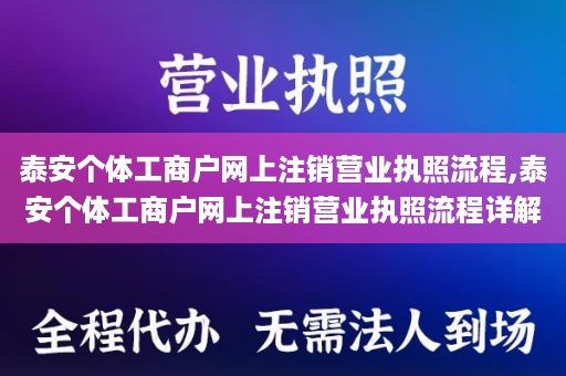 泰安个体工商户网上注销营业执照流程,泰安个体工商户网上注销营业执照流程详解