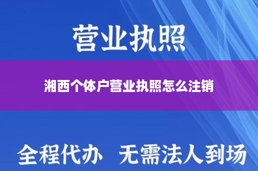 湘西个体户营业执照怎么注销